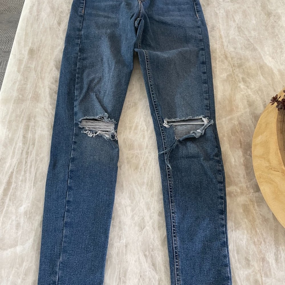 Topshop Jamie Skinny Jeans in Mid Blue